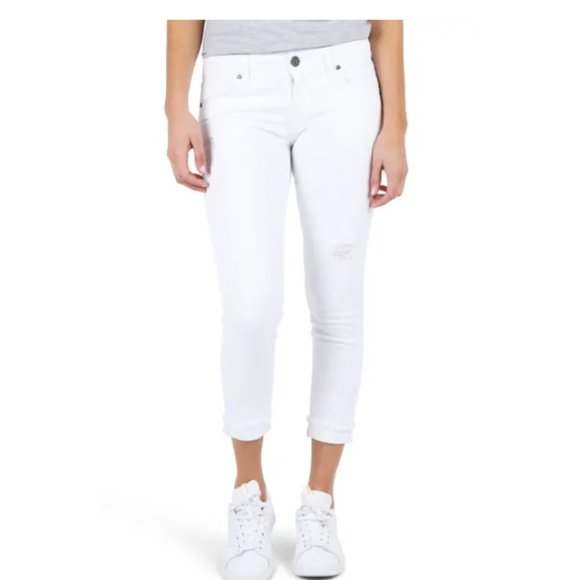 Kut from the Kloth Denim - KUT from the Kloth Amy Crop Petite White Jeans